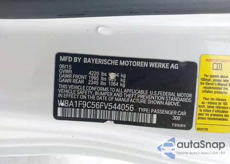 2015 BMW 228I from USA, damaged, VIN WBA1F9C56FV544056